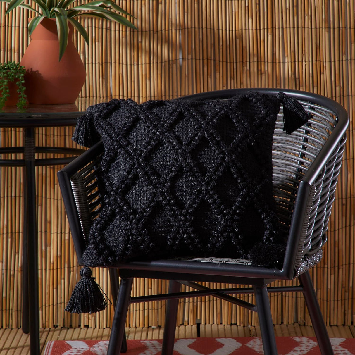 Alda Outdoor Cushion Cover 43x43cm 17x17" - Black