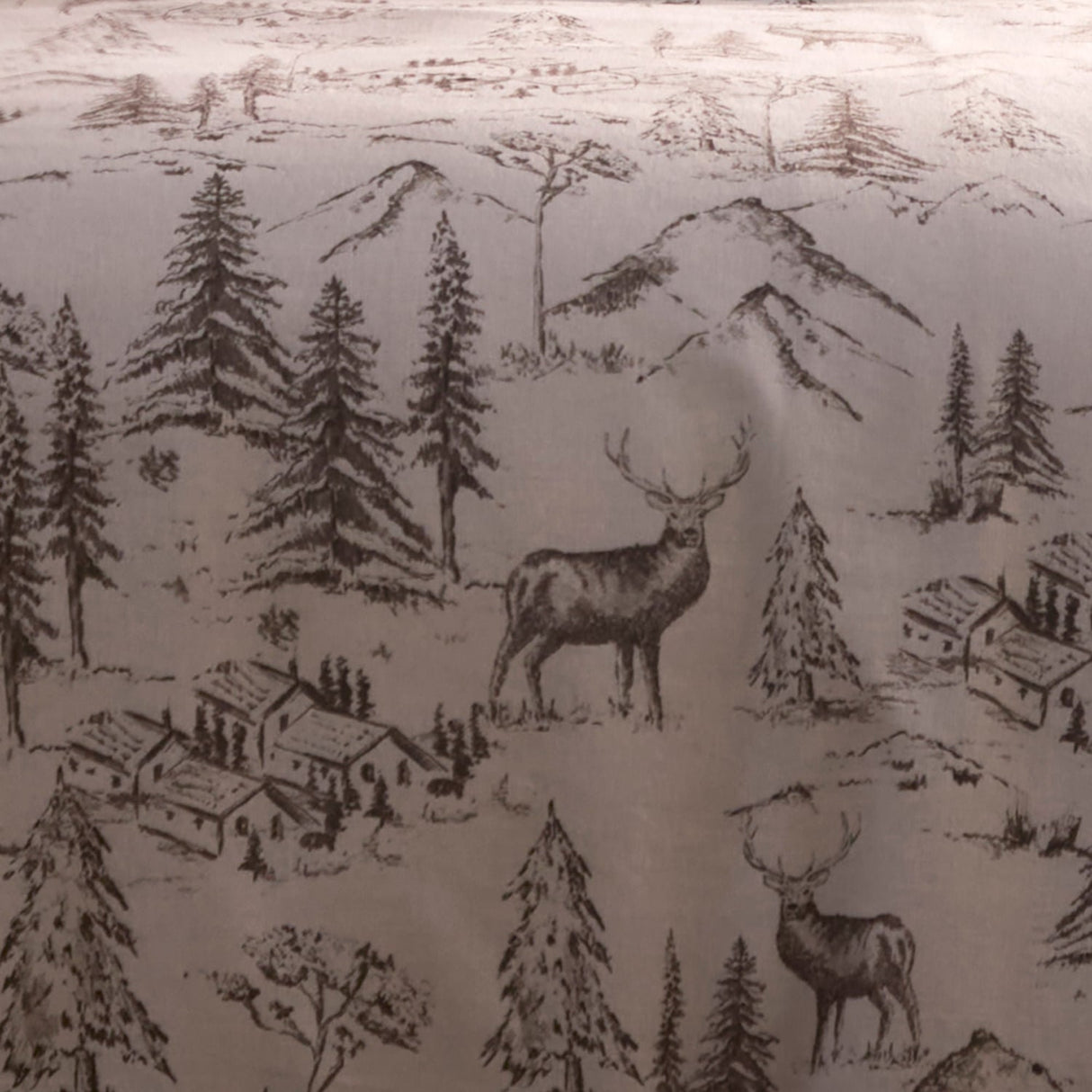 Alpine Stag Flannelette Duvet Cover Set - Natural - Alpine Stag Duvet Cover Set In Natural 3