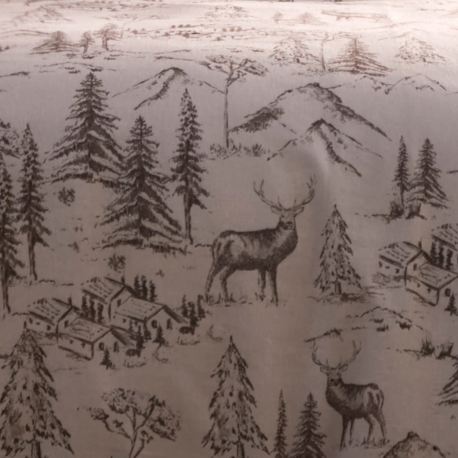 Alpine Stag Flannelette Duvet Cover Set - Natural - Alpine Stag Duvet Cover Set In Natural 3