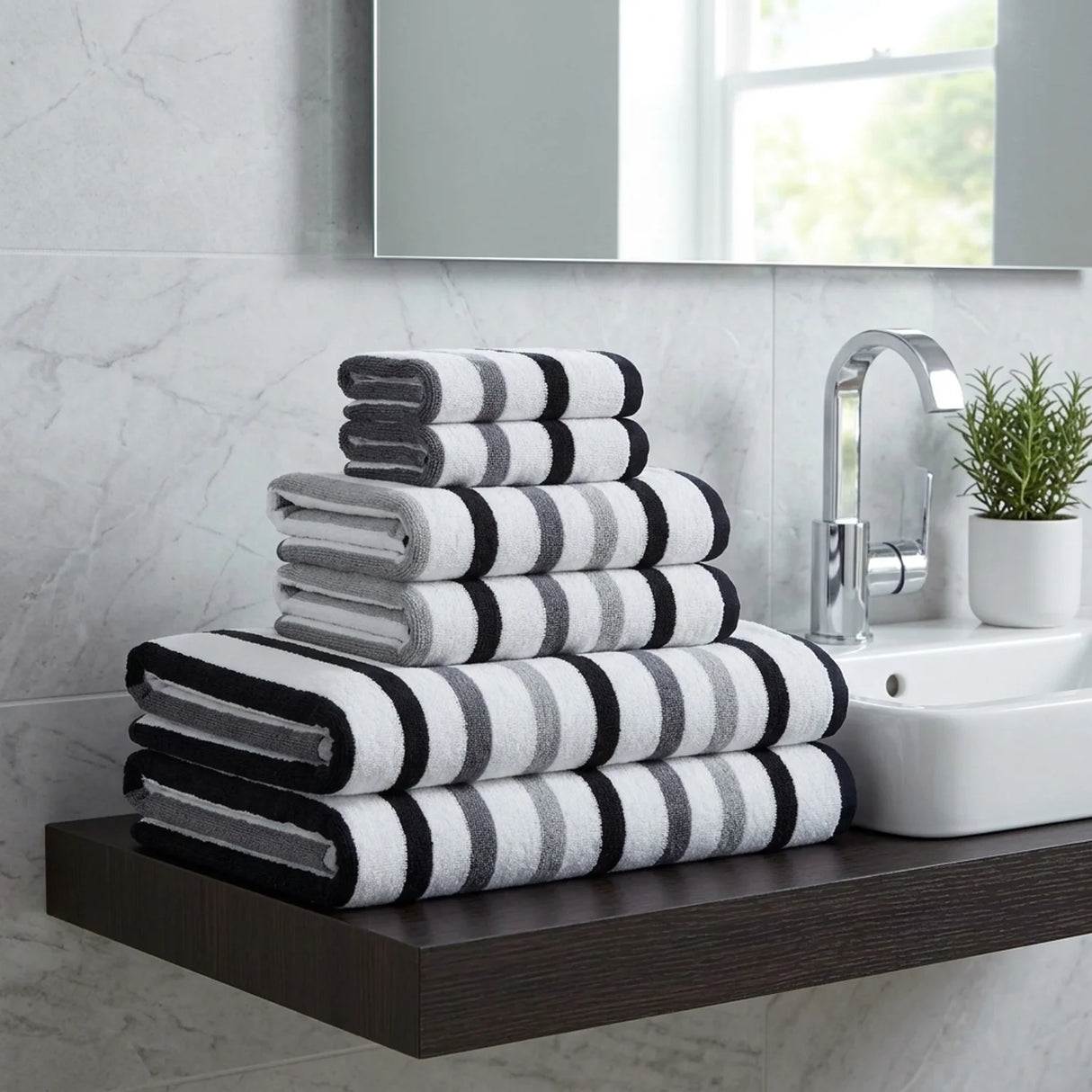 Amalfi 500gsm Black 100% Cotton Towels-1