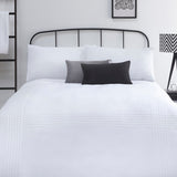 Amalfi White Check 144 Thread Count Duvet Cover Set