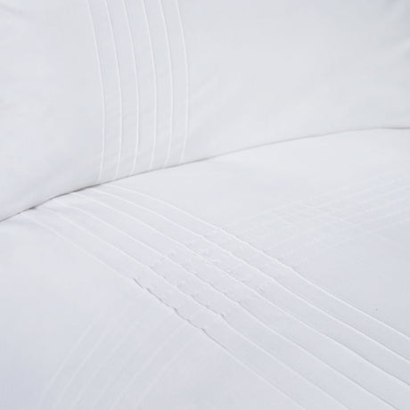 Amalfi White Check 144 Thread Count Duvet Cover Set - Amalfi Duvet Cover Set In White 2
