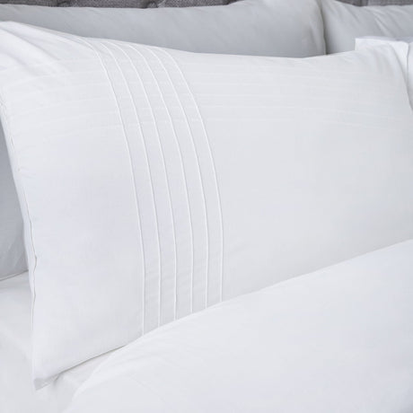 Amalfi White Check 144 Thread Count Duvet Cover Set - Amalfi Duvet Cover Set In White 3