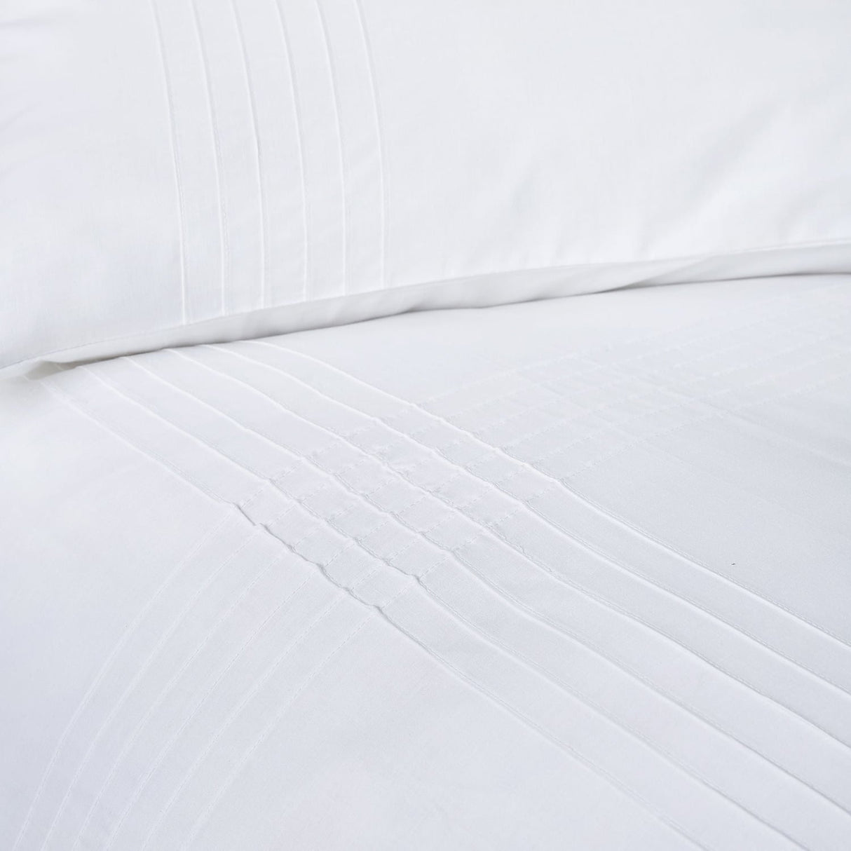 Amalfi White Check 144 Thread Count Duvet Cover Set - Amalfi Duvet Cover Set In White 4
