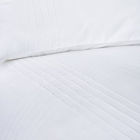 Amalfi White Check 144 Thread Count Duvet Cover Set - Amalfi Duvet Cover Set In White 4