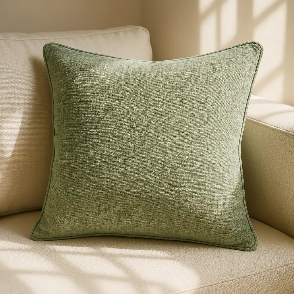 Amberley Chenille Sage Cushion Cover 45cm x 45cm