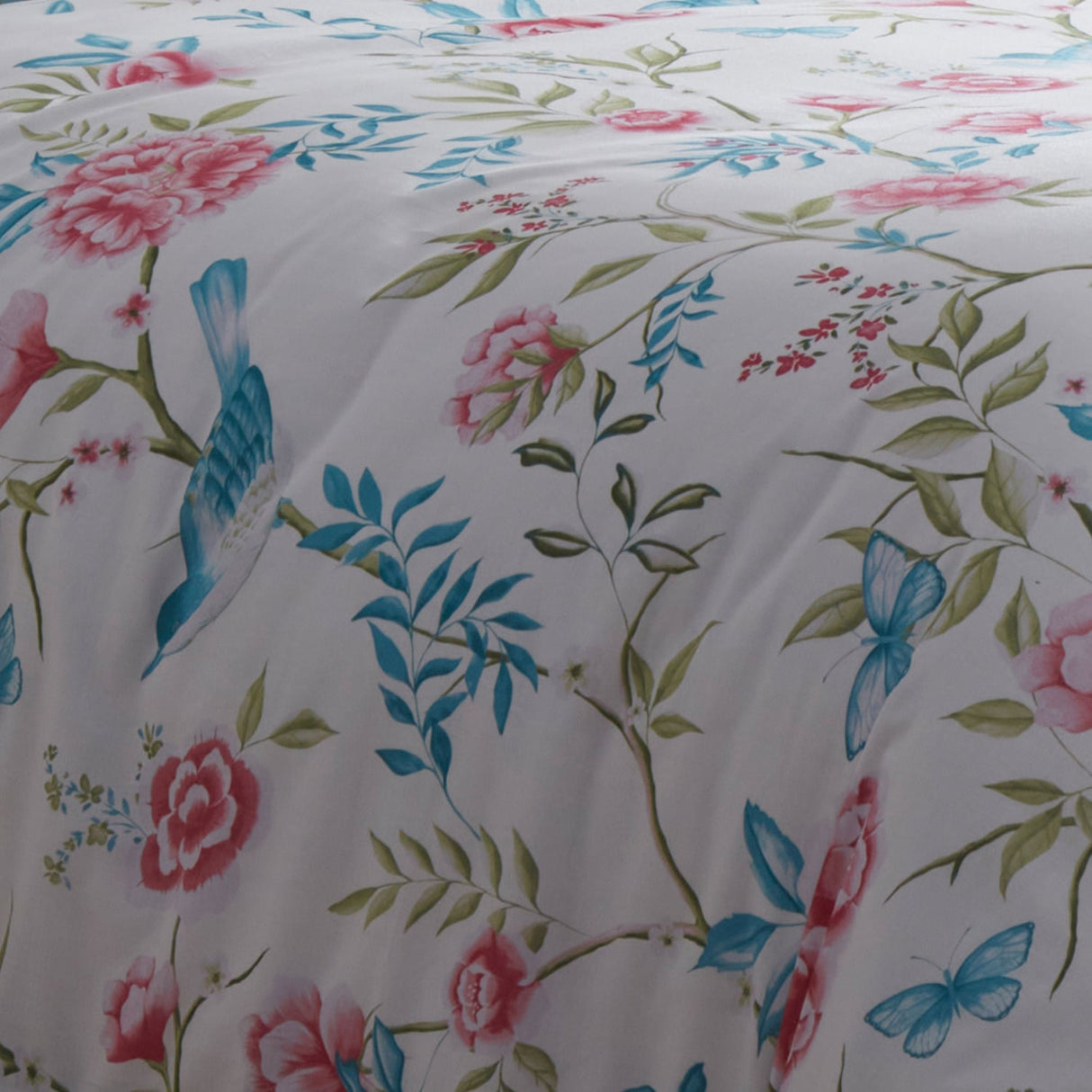 Amelle Floral Polycotton Duvet Cover Set - Amelle Duvet Cover Set In Blue 3