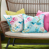 Amelle Blue Floral Outdoor Cushion Cover 43cm x 43cm