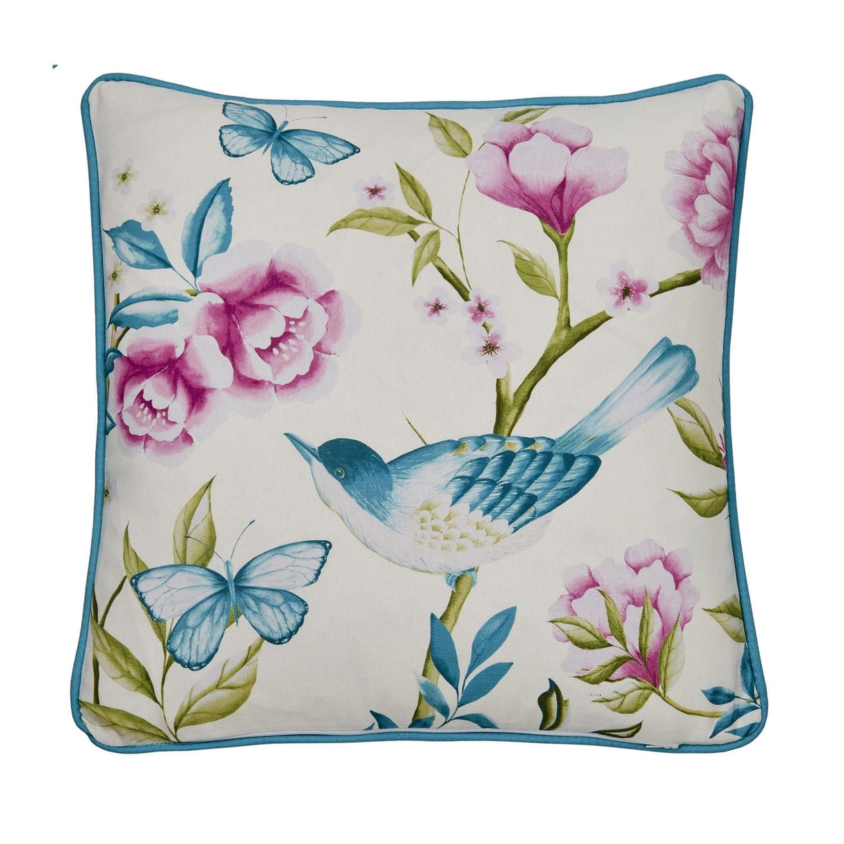 Amelle Blue Floral Outdoor Cushion Cover 43cm x 43cm - Amelle Outdoor Cushion In Blue 43 X 43Cm 3