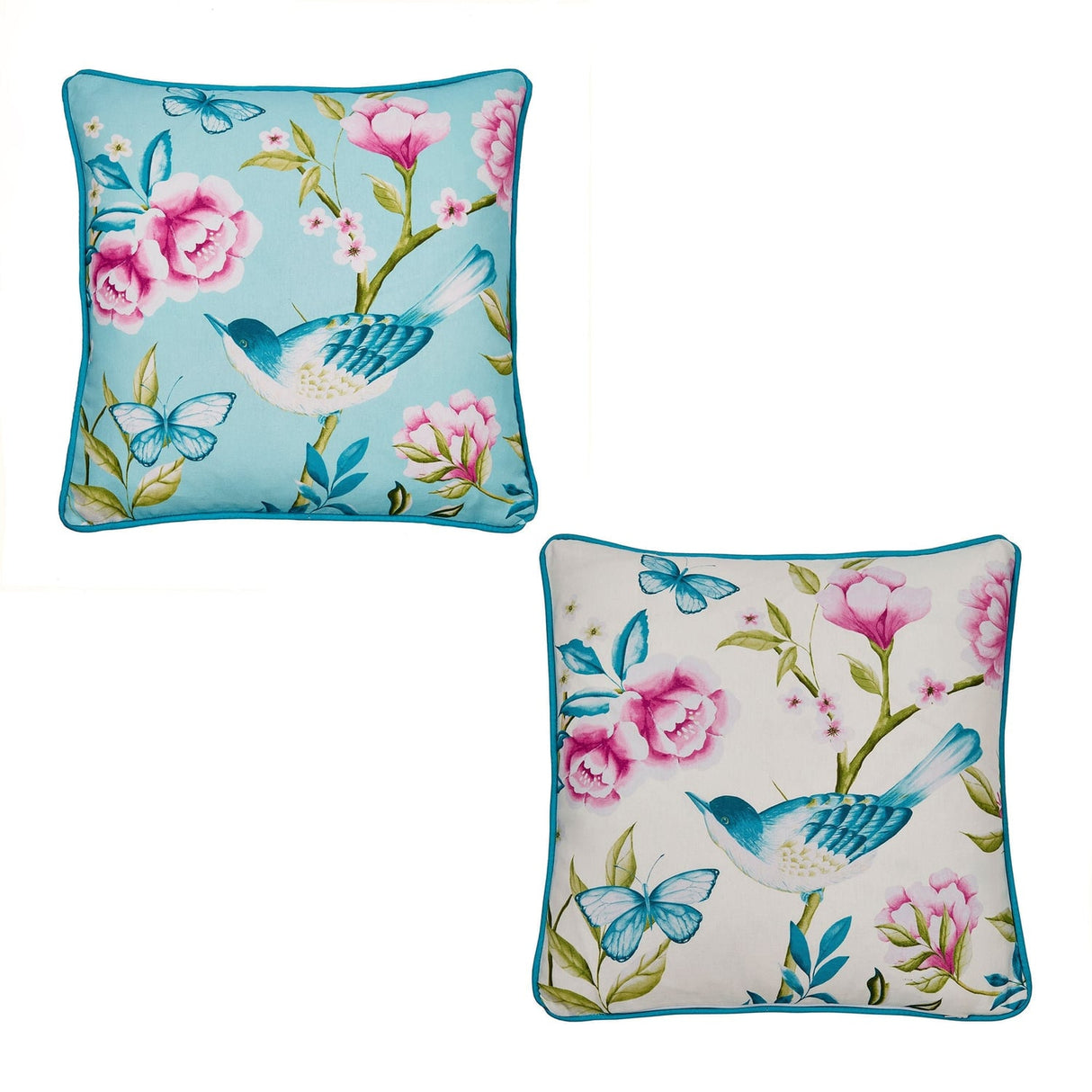 Amelle Blue Floral Outdoor Cushion Cover 43cm x 43cm - Amelle Outdoor Cushion In Blue 43 X 43Cm 4