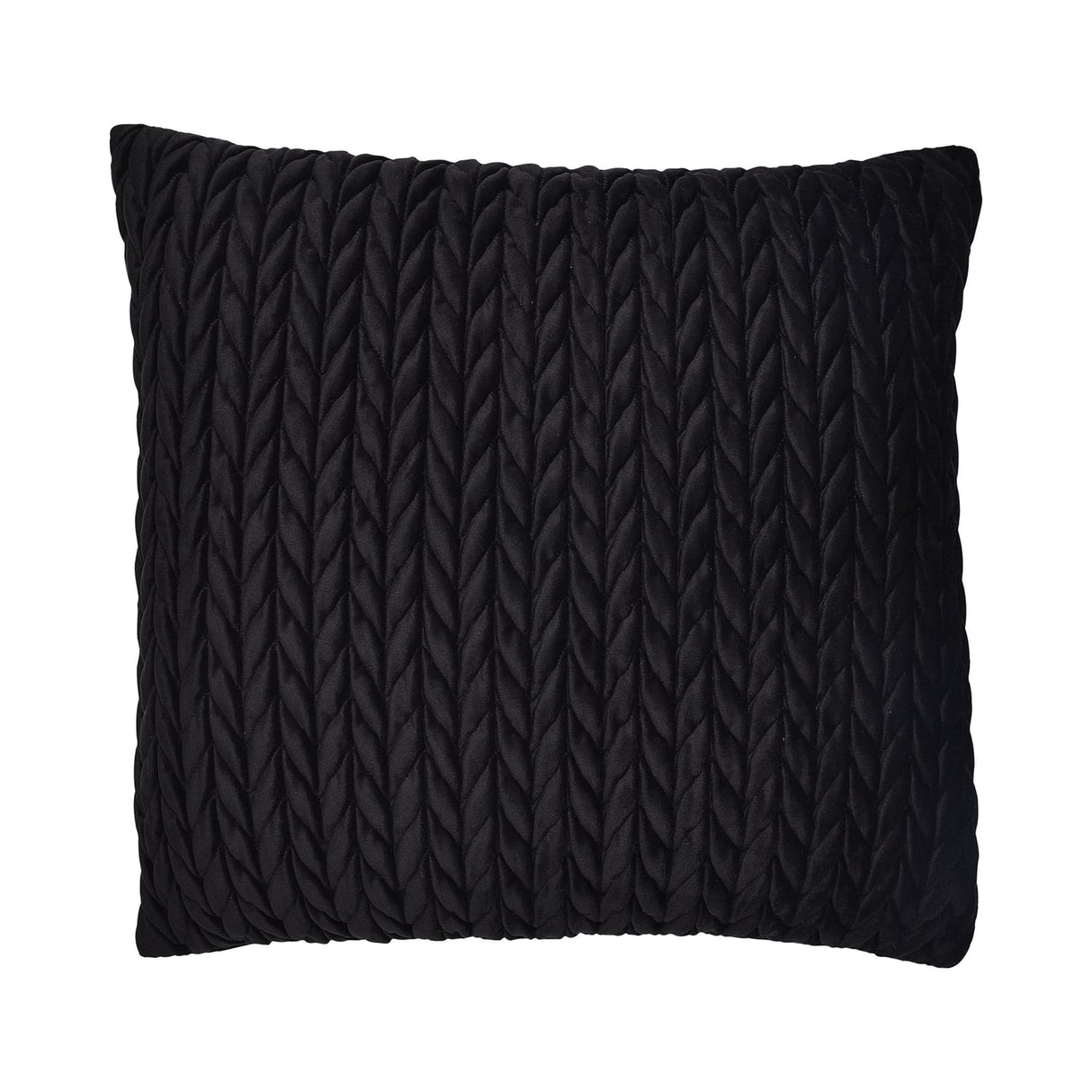 Laurence Llewelyn-Bowen Amory Velvet Cushion Cover 43cm x 43cm - Black - Amory Cushion In Black 43 X 43Cm 2