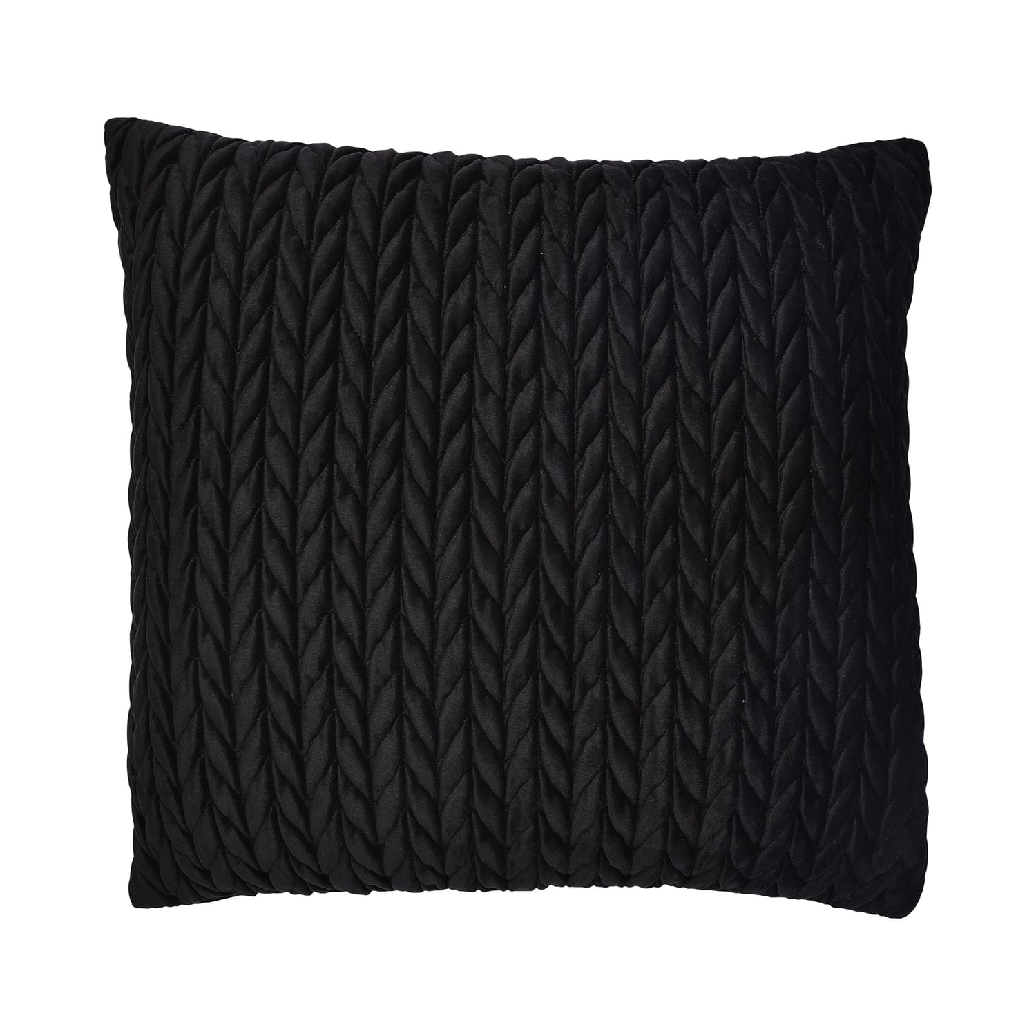 Laurence Llewelyn-Bowen Amory Velvet Cushion Cover 43cm x 43cm - Black - Amory Cushion In Black 43 X 43Cm 2