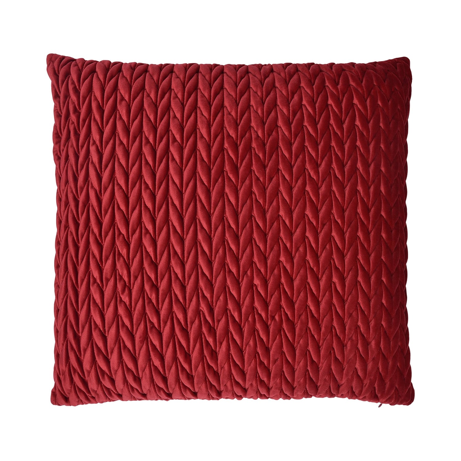 Laurence Llewelyn-Bowen Amory Velvet Cushion Cover 43cm x 43cm - Claret - Amory Cushion In Claret 43 X 43Cm 2