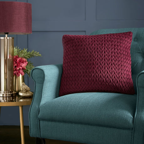 Laurence Llewelyn-Bowen Amory Velvet Cushion Cover 43cm x 43cm - Wine
