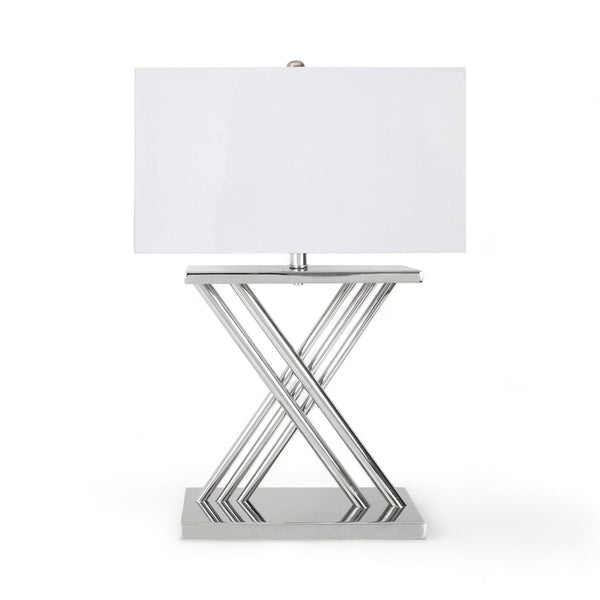 Amos Deco Silver Table Lamp 70cm