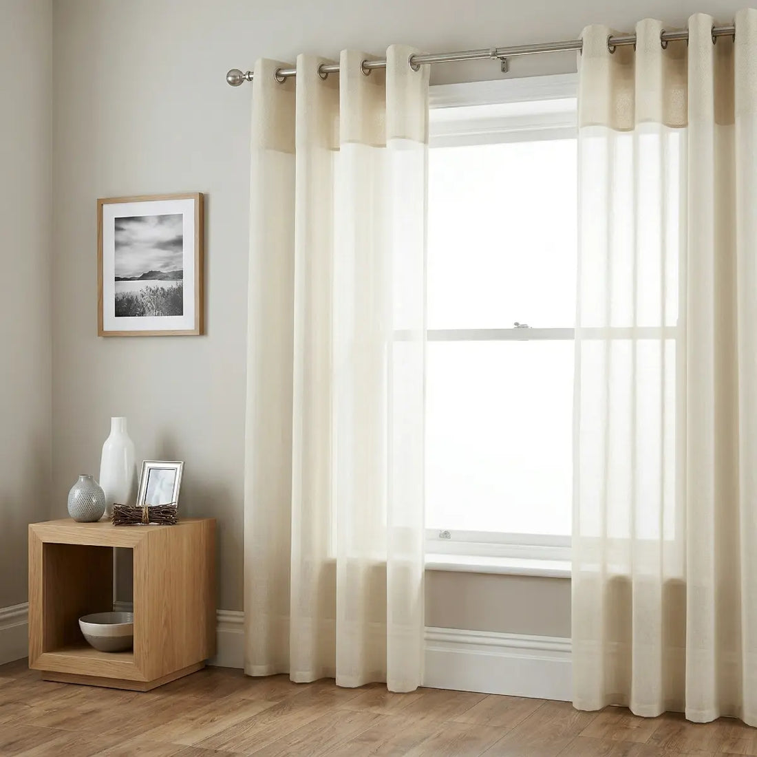 Andorra Textured Voile Eyelet Curtain Panel