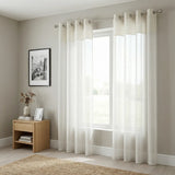 Andorra Textured Voile Eyelet Curtain Panel 7