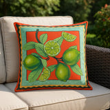 Anemone Limes Outdoor Cushion Cover / Filled Cushion 18" x 18" (45cm x 45cm) by furn.