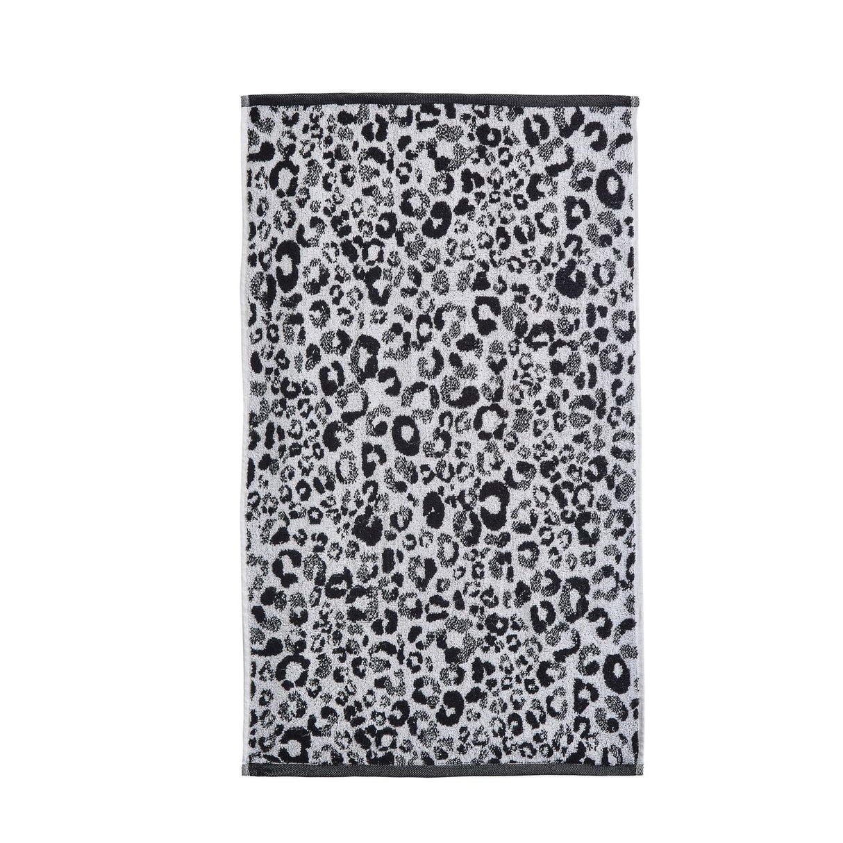 Animal Print Jacquard 550gsm Cotton Bathroom Towel - Black - Animal Print Towels In Black 2