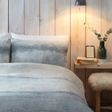 Anson Stripe Flannelette Brushed Cotton Duvet Cover Set - Green - Anson Stripe Duvet Cover Set In Green 2