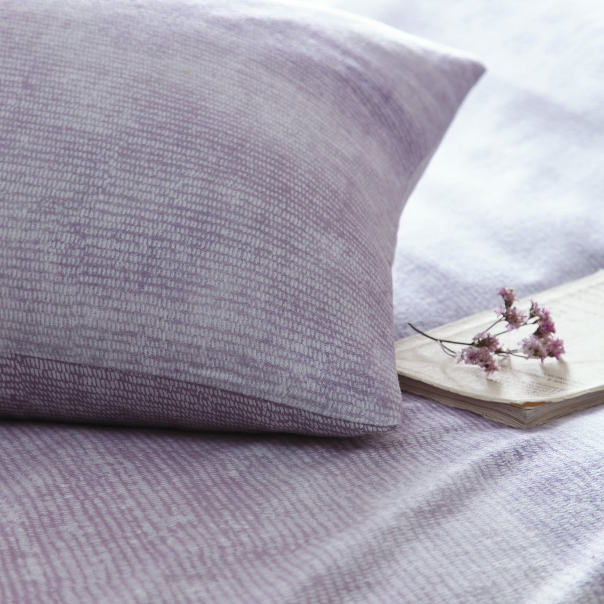 Anson Stripe Flannelette Brushed Cotton Duvet Cover Set - Purple - Anson Stripe Duvet Cover Set In Mauve 3