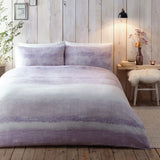 Anson Stripe Flannelette Brushed Cotton Duvet Cover Set - Purple - Anson Stripe Duvet Cover Set In Mauve 5
