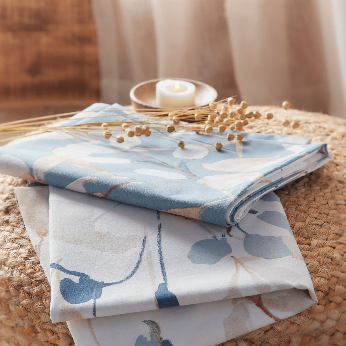 Anya Eco Sustainable Polycotton Duvet Cover Set - Anya Duvet Cover Set In Blue 4