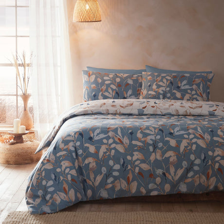 Anya Eco Sustainable Polycotton Duvet Cover Set - Anya Duvet Cover Set In Blue 5