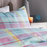 Hygge Applecross Check Flannelette Brushed Cotton Duvet Cover Set - Applecross Check Duvet Cover Set In Multicolour 3