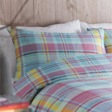 Hygge Applecross Check Flannelette Brushed Cotton Duvet Cover Set - Applecross Check Duvet Cover Set In Multicolour 4