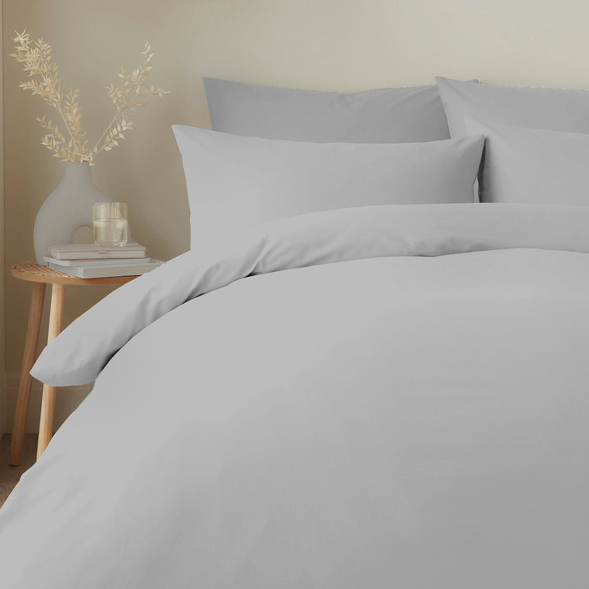 Pure Cotton Flannelette Duvet Cover Set - Appletree Pure Cotton Duvet Cover Set In Silver 2