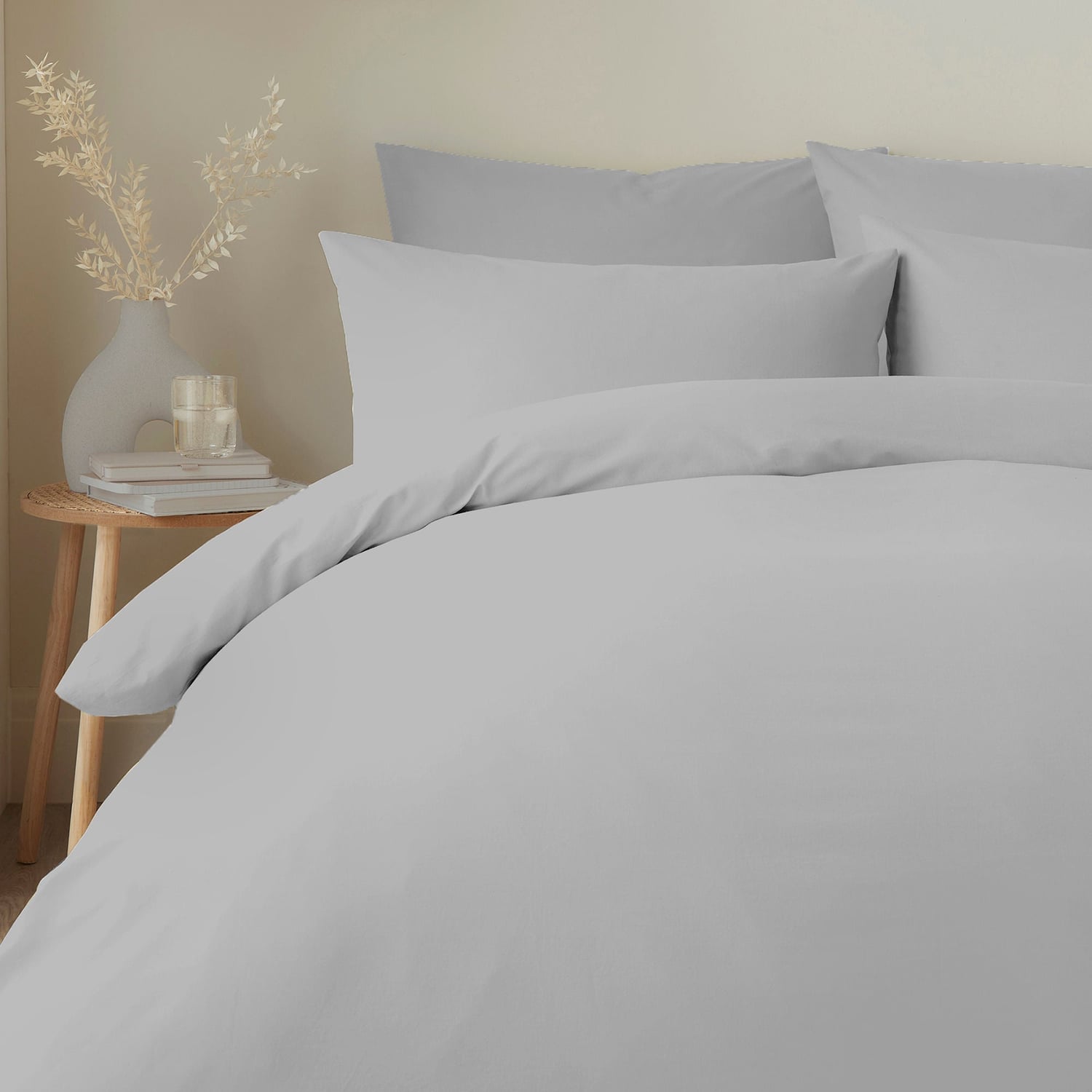 Pure Cotton Flannelette Duvet Cover Set - Appletree Pure Cotton Duvet Cover Set In Silver 2