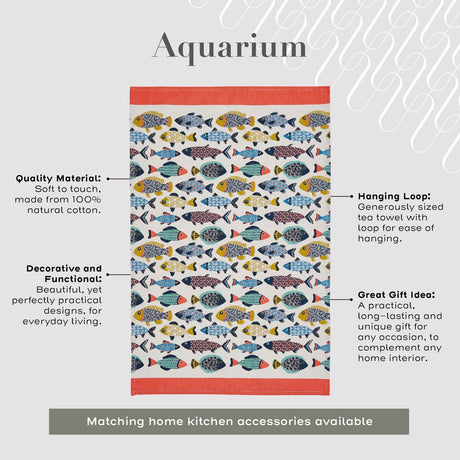 Ulster Weavers Aquarium 100% Cotton Tea Towel - Aquarium Cotton Tea Towel In Blue 4