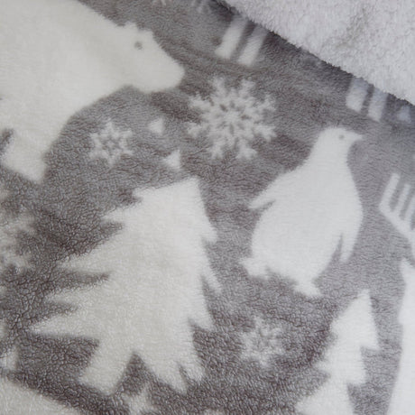 Arctic Animals Cosy Microfibre Duvet Cover Set - Arctic Animals Christmas Duvet Cover Set In Grey 2