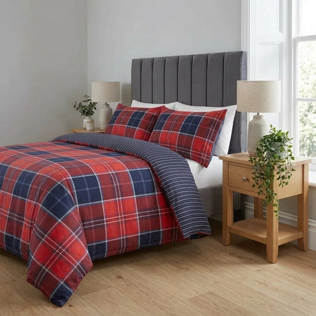 Argyle Red Duvet Cover Bedding Set-1