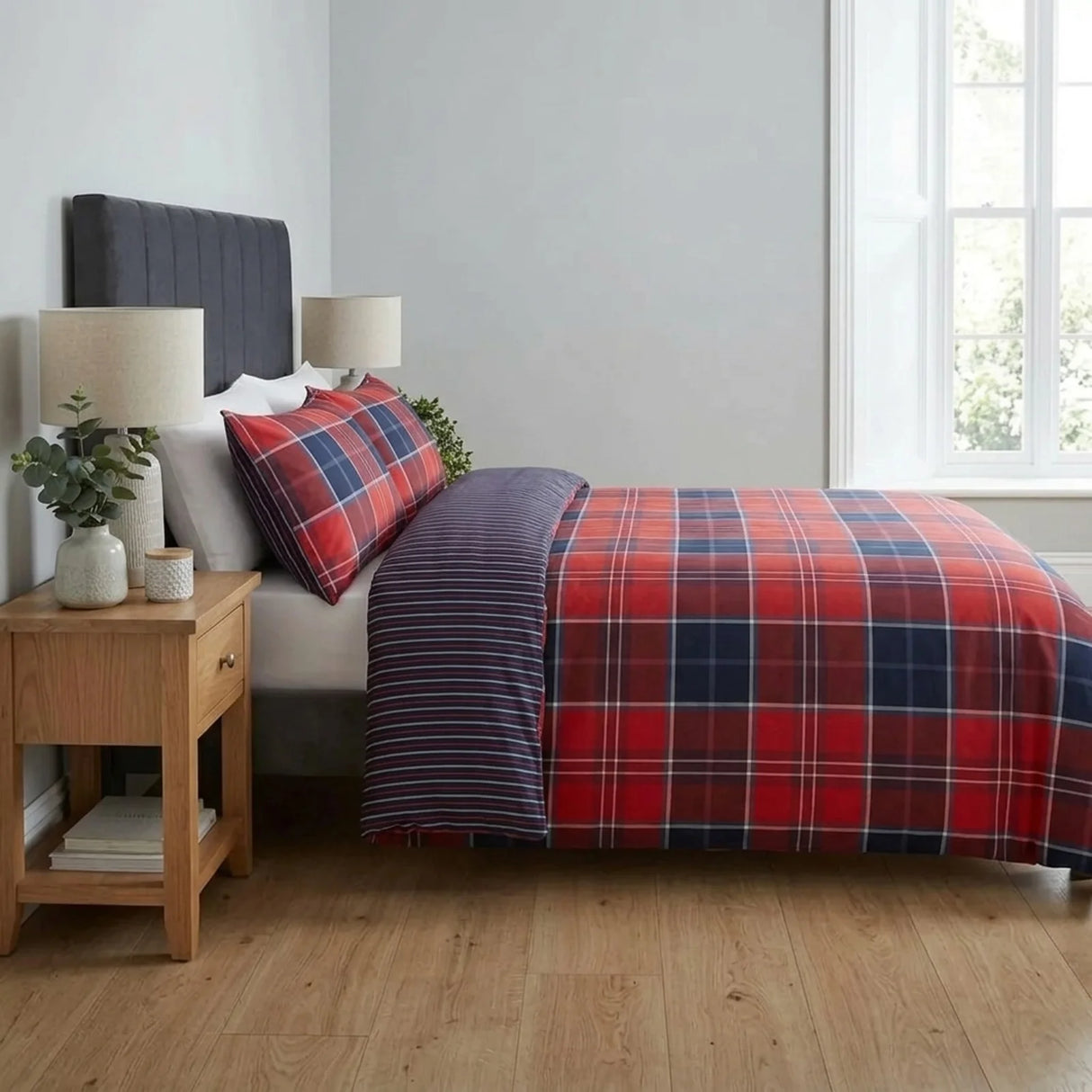 Argyle Red Duvet Cover Bedding Set-4