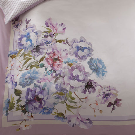 Arley Floral Cotton Sateen Duvet Cover Set - Arley Duvet Cover Set In Mauve 4