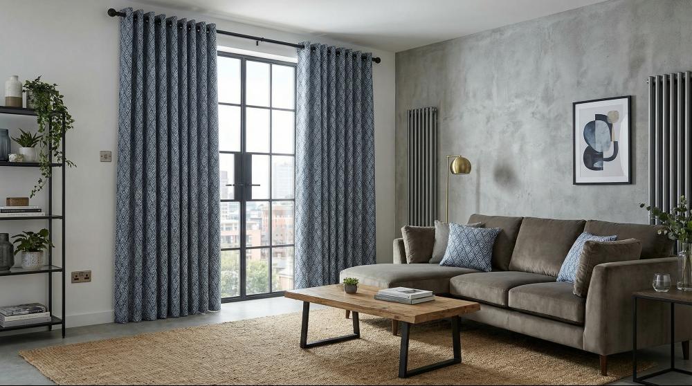Asana Made to Measure Curtains Navy 3