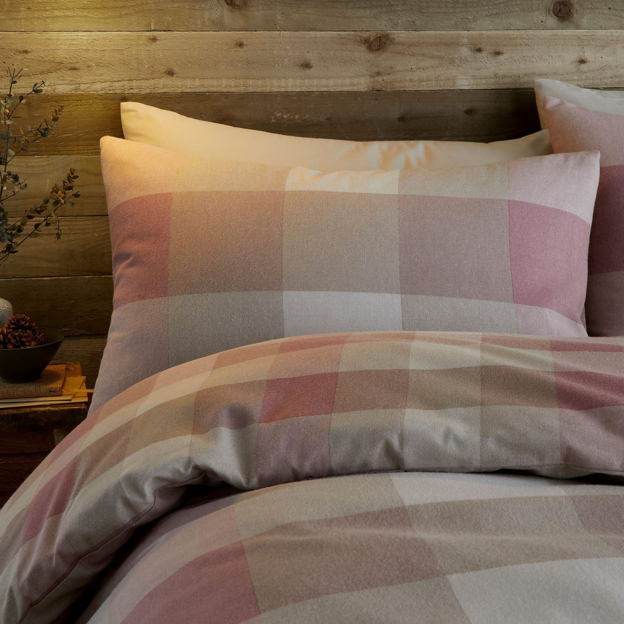 Ashford Check Cosy Flannelette Duvet Cover Set - Natural - Ashford Check Duvet Cover Set In Natural 2