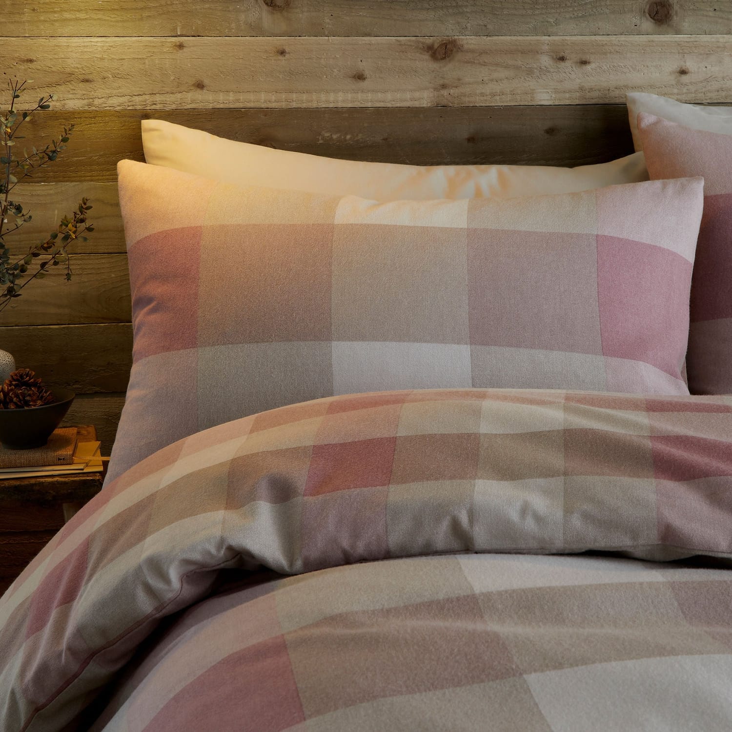 Ashford Check Cosy Flannelette Duvet Cover Set - Natural - Ashford Check Duvet Cover Set In Natural 2