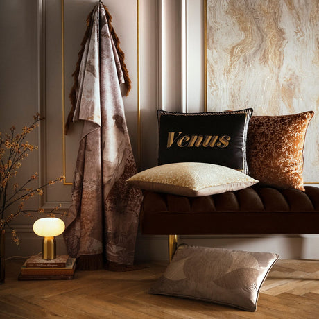 Laurence Llewelyn-Bowen Atlas Abstract Jacquard Gold Filled Cushion - Gold - Atlas Cushion In Gold 55 X 55Cm 4