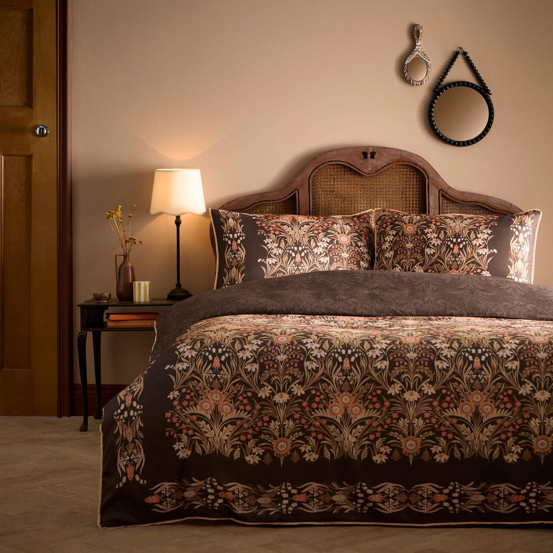 Audrey 100% Cotton Duvet Cover Set - Spice