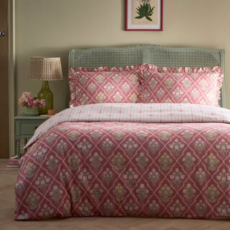 Aurelia Floral 100% Cotton Duvet Cover Set Pink