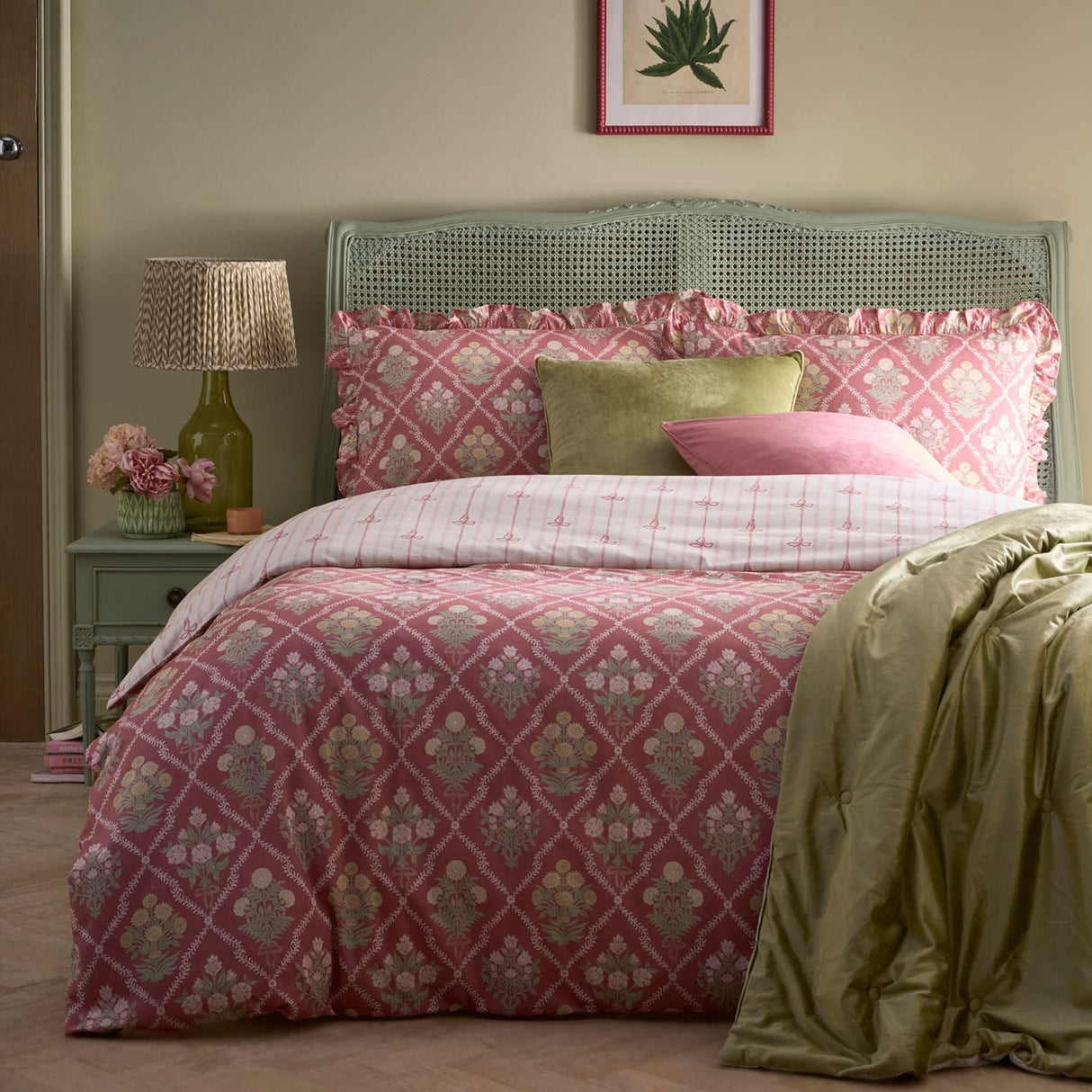 Aurelia Floral 100% Cotton Duvet Cover Set Pink - Aurelia Duvet Cover Set In Pink 4