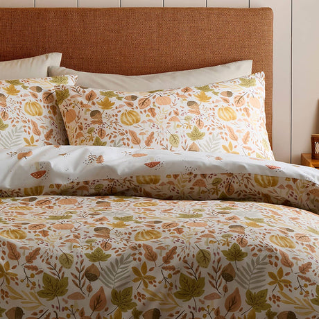 Autumn Foliage Polycotton Duvet Cover Set - Natural - Autumn Foliage Duvet Cover Set In Natural 2