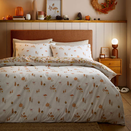 Autumn Foliage Polycotton Duvet Cover Set - Natural - Autumn Foliage Duvet Cover Set In Natural 4