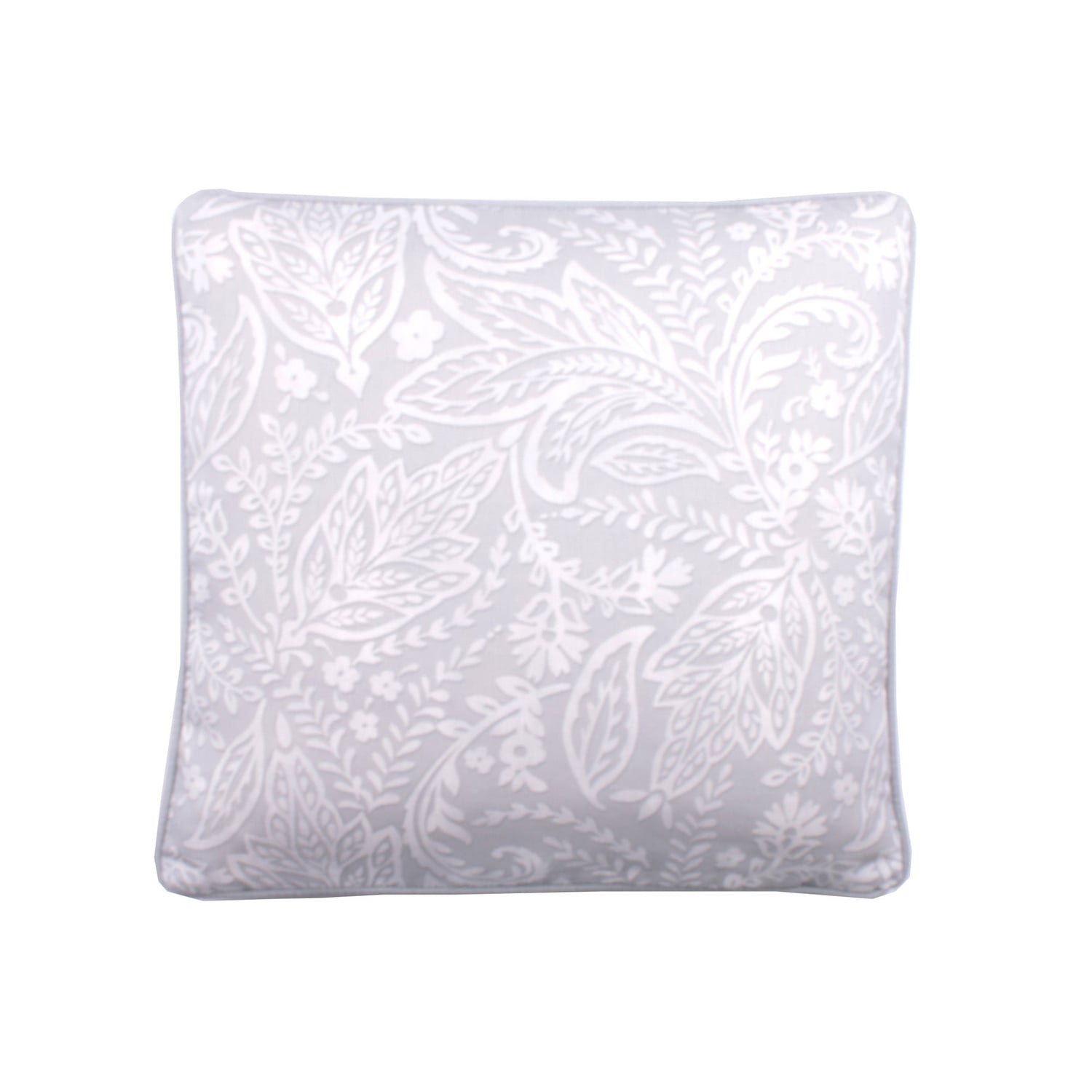 Aveline Floral Green & Grey Cushion Cover 43cm x 43cm - Grey - Aveline Cushion In Grey 43 X 43Cm 2