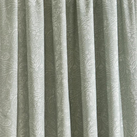 Aveline Floral Pencil Pleat Curtains - Green Thermal Light Filtering - Aveline Pencil Pleat Curtains In Green 4