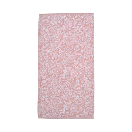 Aveline Jacquard Leaf 550gsm Cotton Bathroom Towel - Aveline Towels In Soft Pink 3