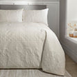 Avery Stripe Beige Microfibre Duvet Cover Set - Natural